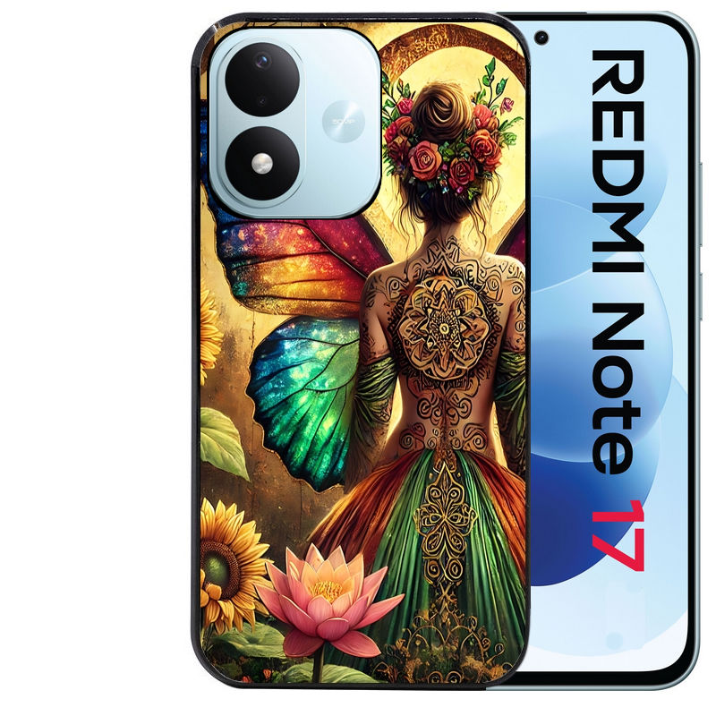 Coque pour Redmi Note 17 et PRO 4G 5G Max fee et fleurs