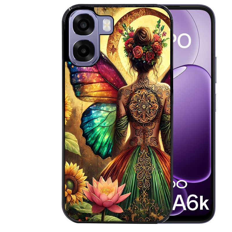 Coque pour Oppo A6 A6 A6K fee et fleurs