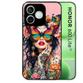 Coque noire pour Honor 600 LITE avec motif femme papillon protection antichoc personnalisée