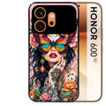 Coque noire taperso pour Honor 600 et 600 PRO avec motif femme papillon protection antichoc personnalisée