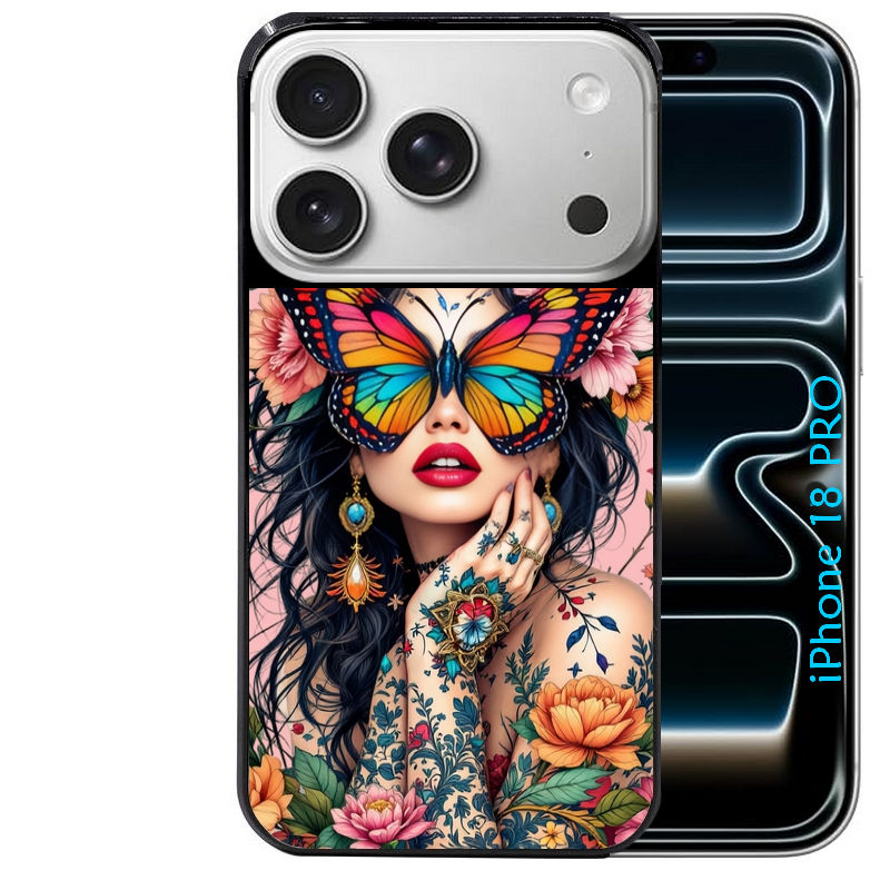 Coque pour Iphone 18 / PRO / PRO MAX / 18E femme papillon