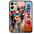 Coque pour Redmi 17 et 17C 4G 5G femme papillon
