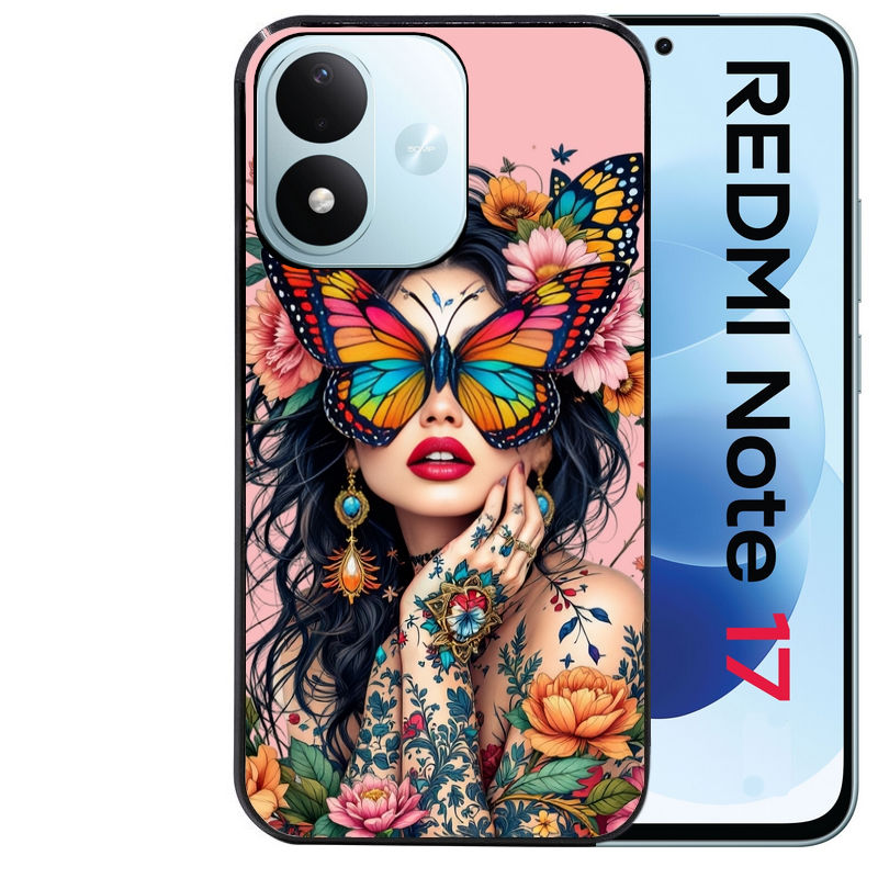 Coque pour Redmi Note 17 et PRO 4G 5G Max femme papillon