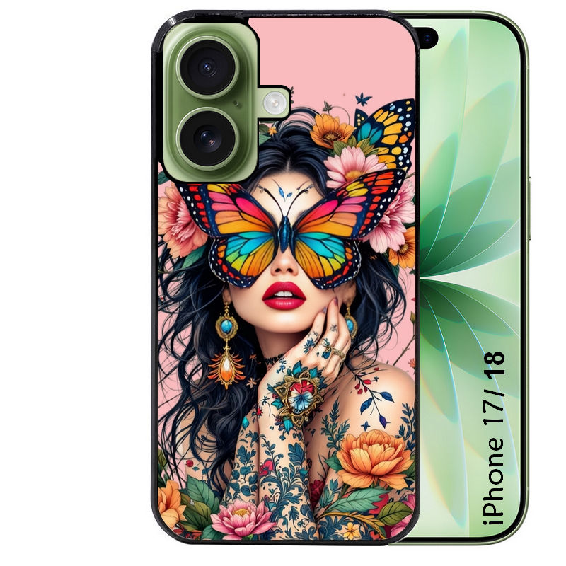 Coque pour Iphone 18 / PRO / PRO MAX / 18E femme papillon