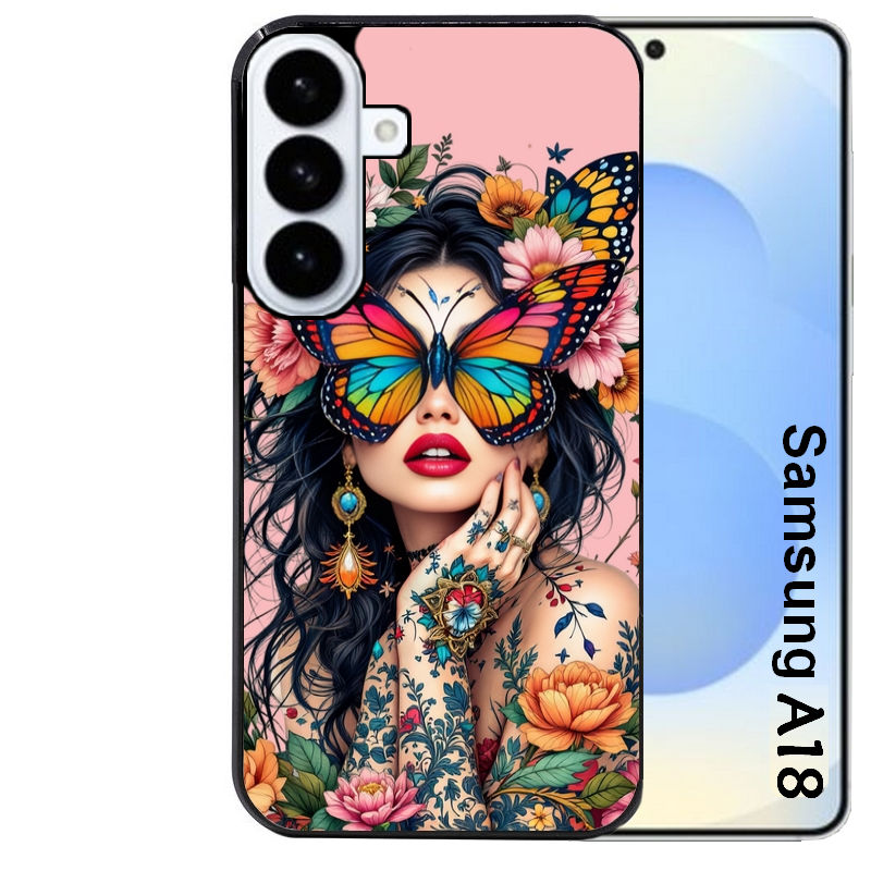 Coque pour Galaxy A08 A18 A28 A38 A58 femme papillon