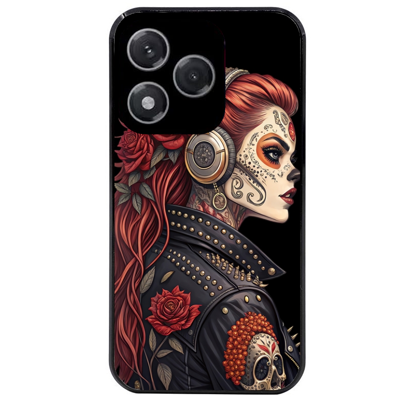Coque noire taperso pour Honor 400 et Lite Pro Smart avec motif tete de mort rock protection antichoc personnalisée
