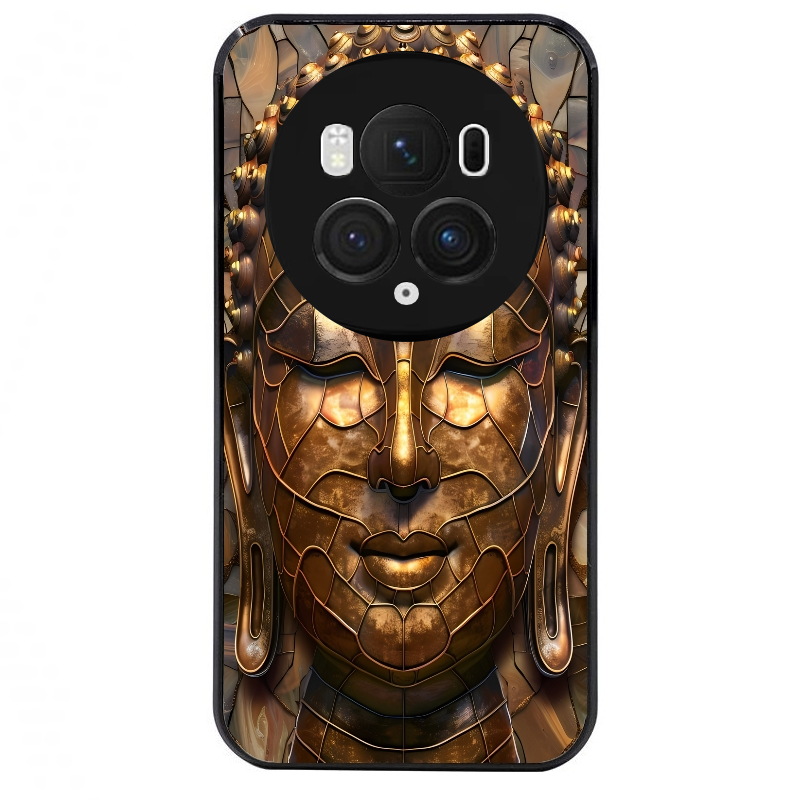 Coque noire taperso pour Magic 5 6 LITE et PRO avec motif bouddha et mosaique protection antichoc personnalisée
