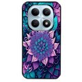 Coque noire taperso pour POCO M8 5G et PRO 5G avec motif tropical mandala et fleur violet protection antichoc personnalisée