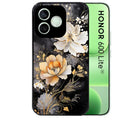 Coque noire pour Honor 600 LITE avec motif fleur blanche protection antichoc personnalisée