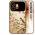 Coque noire taperso pour Honor 600 et 600 PRO avec motif fleur et colibri protection antichoc personnalisée