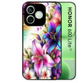 Coque noire pour Honor 600 LITE avec motif fleur fluo protection antichoc personnalisée