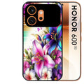 Coque noire taperso pour Honor 600 et 600 PRO avec motif fleur fluo protection antichoc personnalisée