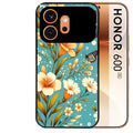 Coque noire taperso pour Honor 600 et 600 PRO avec motif fleur orange protection antichoc personnalisée