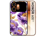 Coque noire taperso pour Honor 600 et 600 PRO avec motif fleur pivoine protection antichoc personnalisée