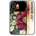 Coque noire taperso pour Honor 600 et 600 PRO avec motif fleur poinsettia style noel protection antichoc personnalisée