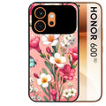 Coque noire taperso pour Honor 600 et 600 PRO avec motif fleur rose protection antichoc personnalisée