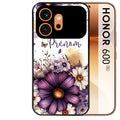 Coque noire taperso pour Honor 600 et 600 PRO avec motif fleur violette personnalisee protection antichoc personnalisée