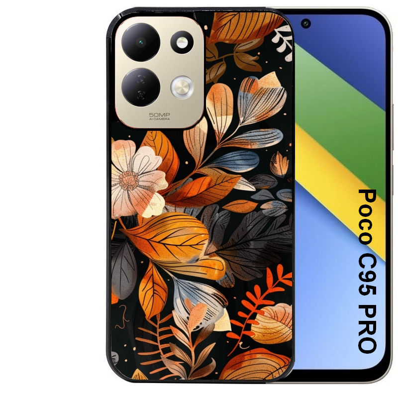 Coque pour POCO C95 PRO fleur automne