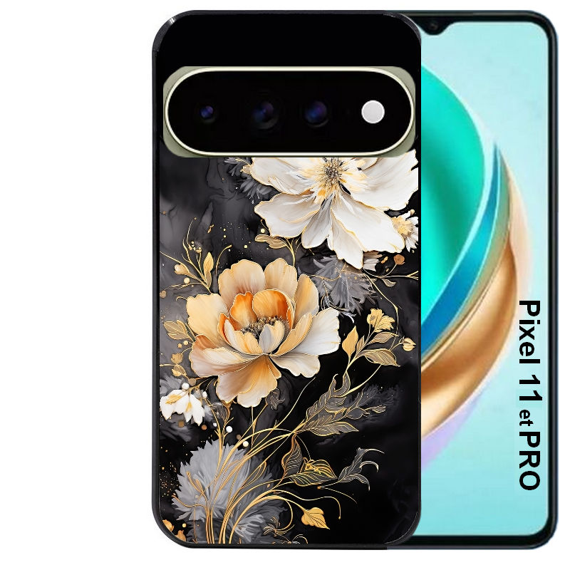 Coque pour Pixel 10 / 11 / PRO / XL fleur blanche