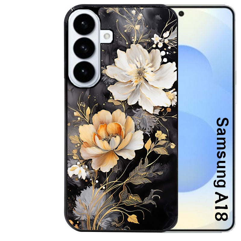Coque pour Galaxy A08 A18 A28 A38 A58 fleur blanche