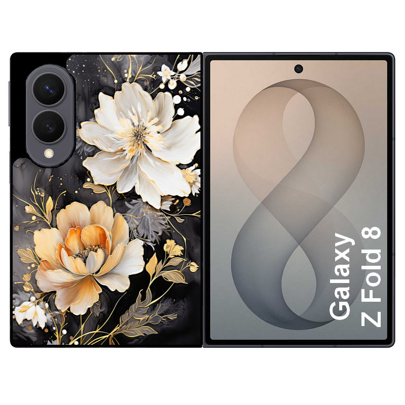 Coque pour Z FOLD 8 fleur blanche