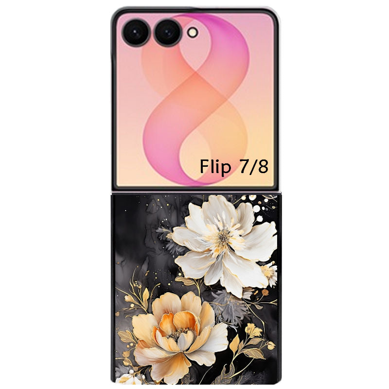 Coque pour Z FLIP 6 7 8 fleur blanche
