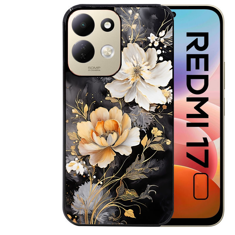 Coque pour Redmi 17 et 17C 4G 5G fleur blanche