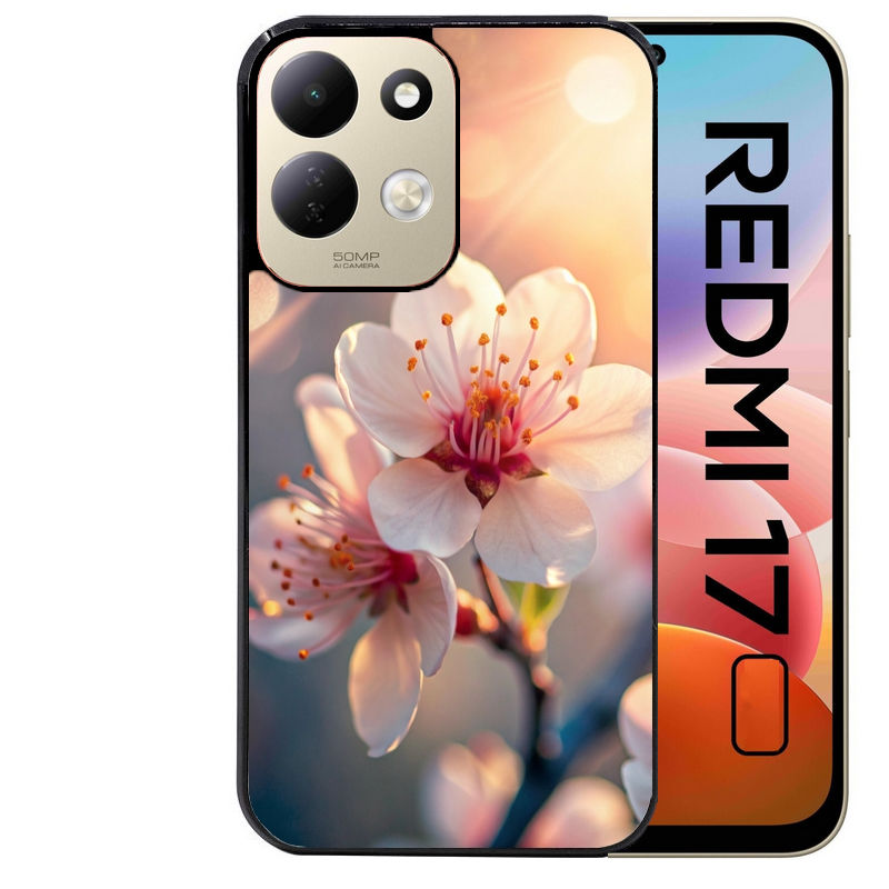 Coque pour Redmi 17 et 17C 4G 5G fleur de cerisier