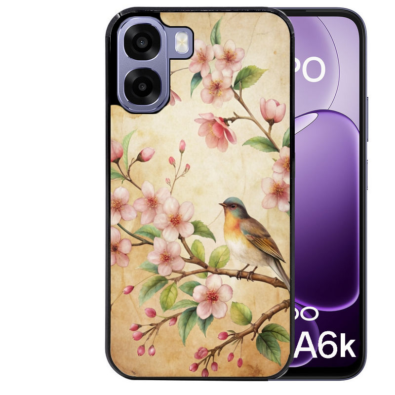 Coque pour Oppo A6 A6 A6K fleur et colibri