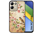 Coque pour POCO C95 PRO fleur et colibri