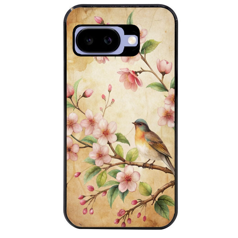 Coque pour Pixel 8A 9A 10A fleur et colibri