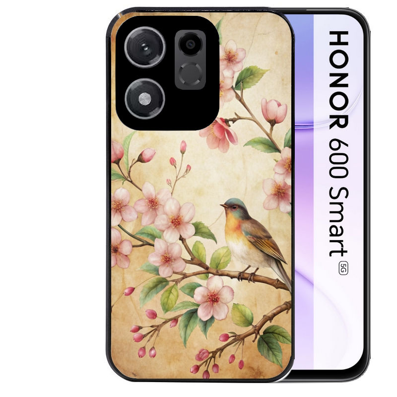 Coque pour Honor 600 SMART fleur et colibri