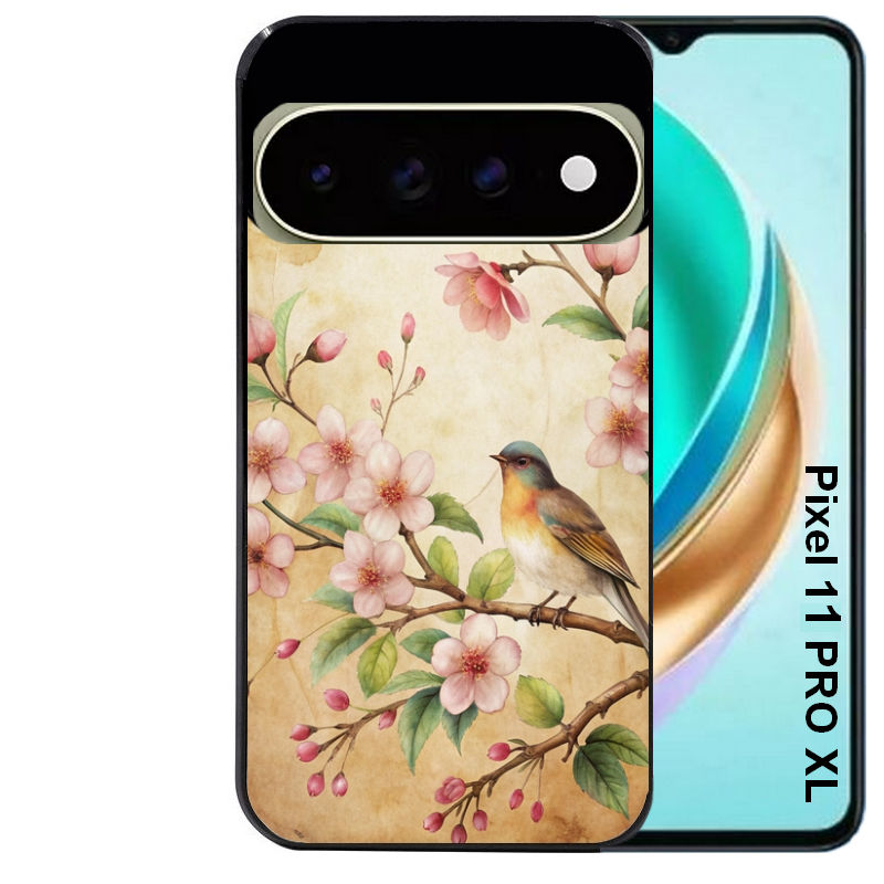 Coque pour Pixel 10 / 11 / PRO / XL fleur et colibri