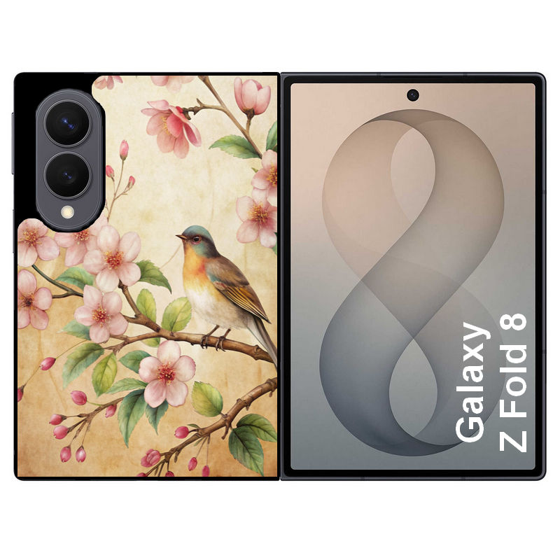 Coque pour Z FOLD 8 fleur et colibri