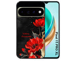 Coque pour Pixel 10 / 11 / PRO / XL personnalisée fleur rouge avec prenom