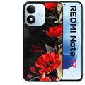 Coque pour Redmi Note 17 et PRO 4G 5G Max personnalisée fleur rouge avec prenom