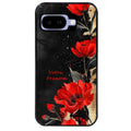 Coque pour Pixel 8A 9A 10A personnalisée fleur rouge avec prenom