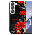 Coque pour Z Fold 8 / ULTRA personnalisée fleur rouge avec prenom