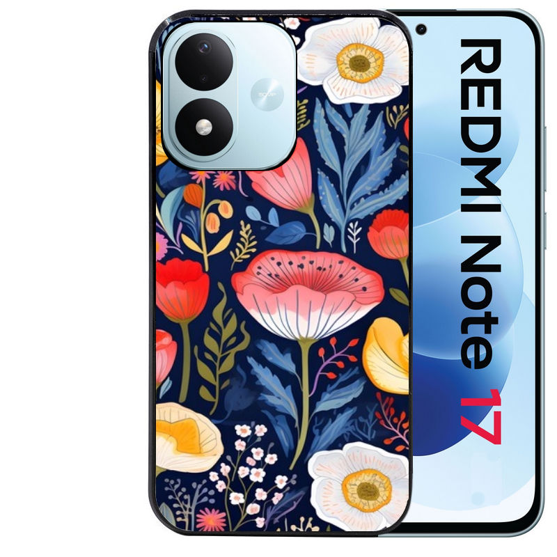 Coque pour Redmi Note 17 et PRO 4G 5G Max fleur coquelicot