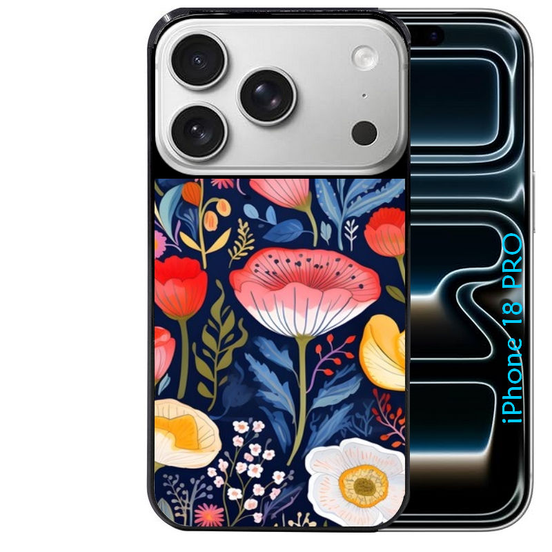 Coque pour Iphone 18 / PRO / PRO MAX / 18E fleur coquelicot