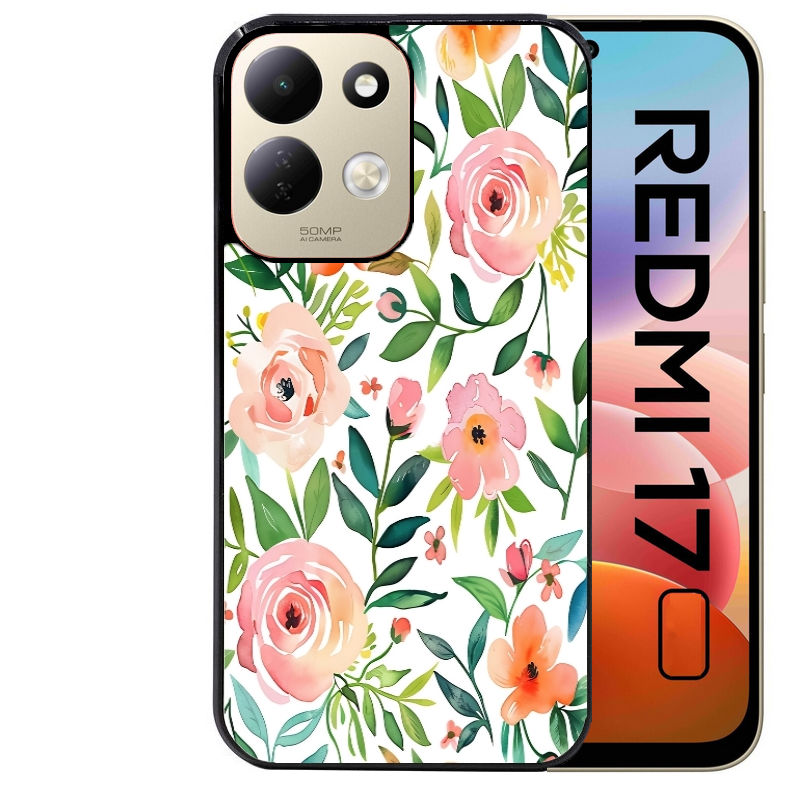 Coque pour Redmi 17 et 17C 4G 5G fleur des champs