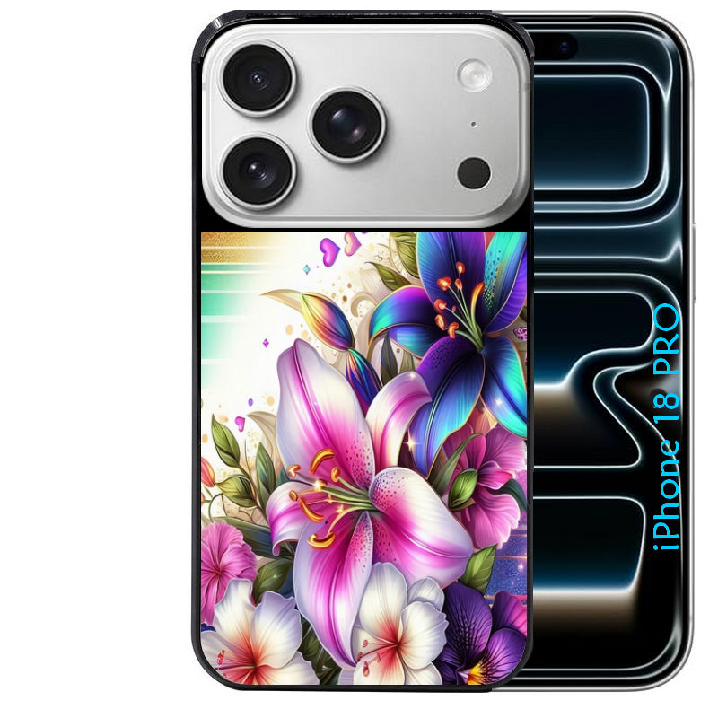 Coque pour Iphone 18 / PRO / PRO MAX / 18E fleur fluo
