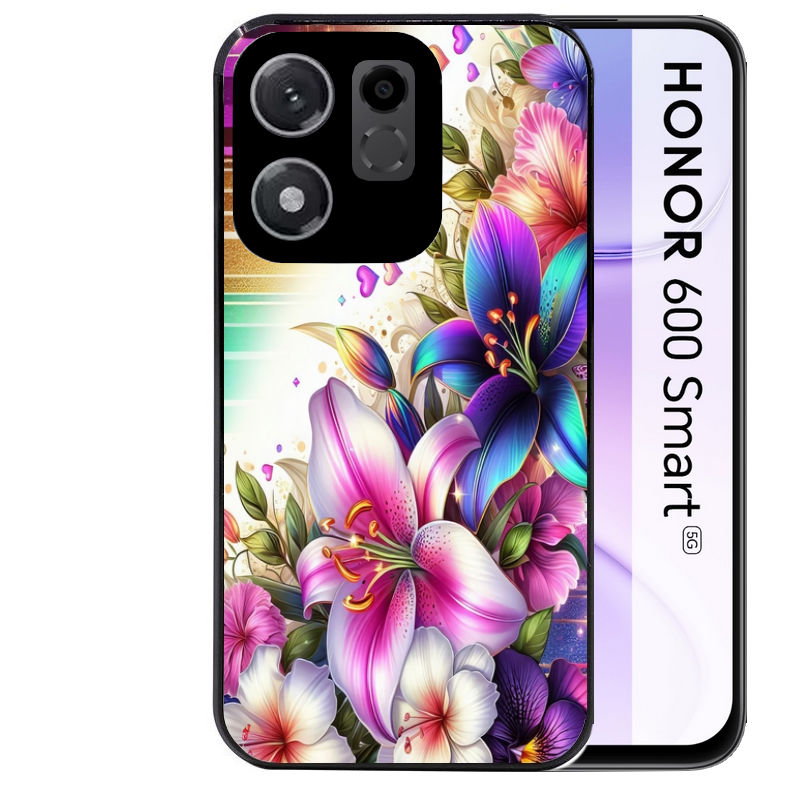 Coque pour Honor 600 SMART fleur fluo