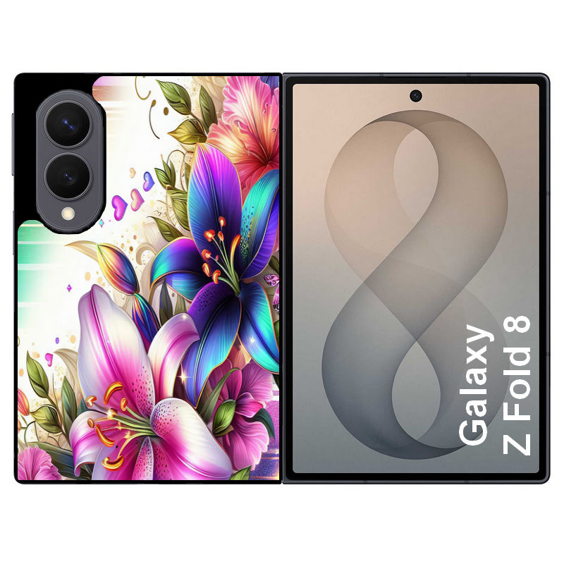 Coque pour Z FOLD 8 fleur fluo