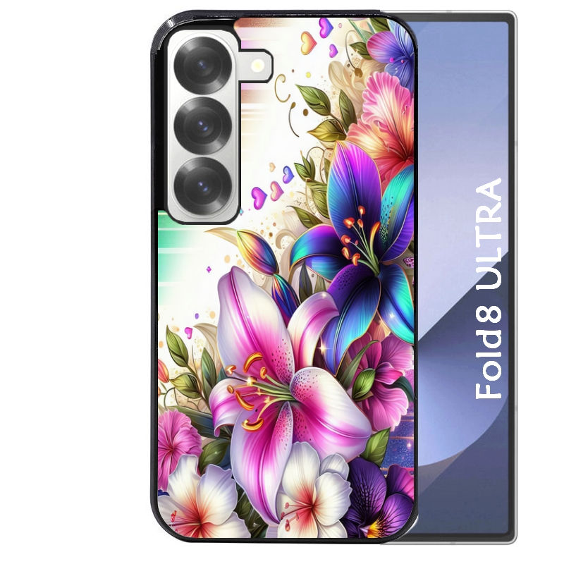 Coque pour Z FOLD 8 ULTRA fleur fluo