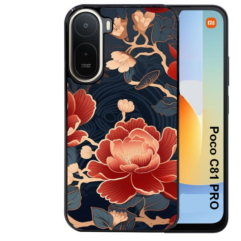 Coque pour POCO C81 PRO fleur japan