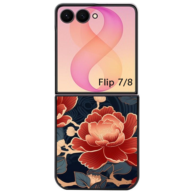 Coque pour Z FLIP 6 7 8 fleur japan