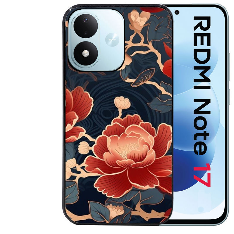 Coque pour Redmi Note 17 et PRO 4G 5G Max fleur japan