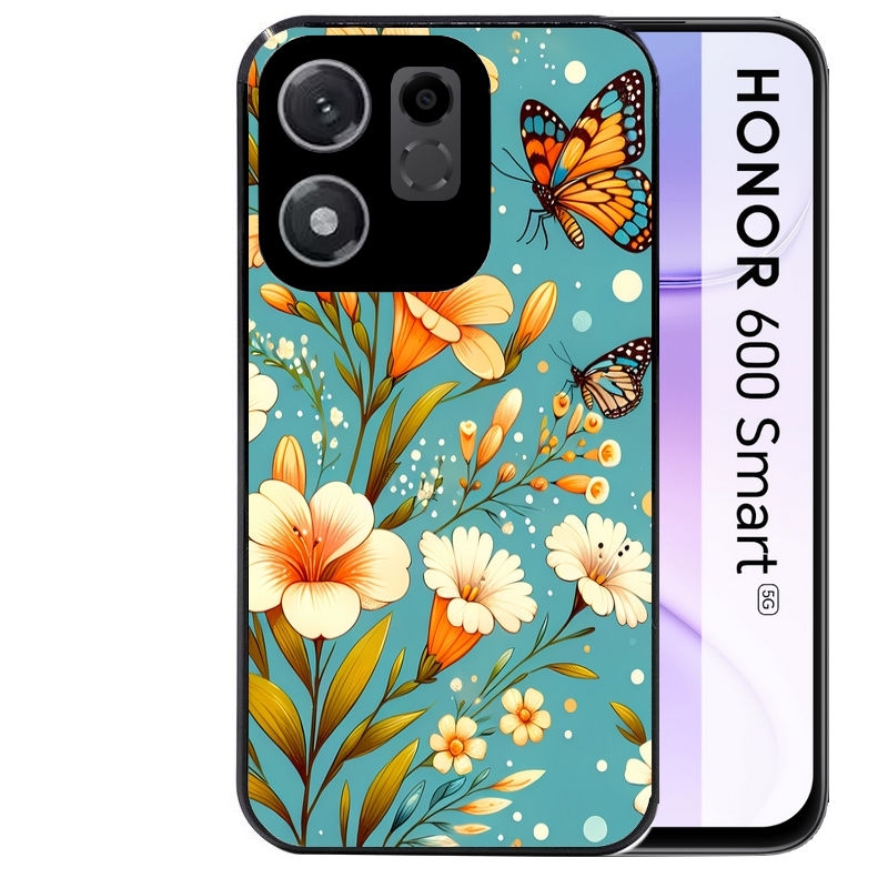 Coque pour Honor 600 SMART fleur orange