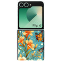 Coque pour Z FLIP 6 7 8 fleur orange
